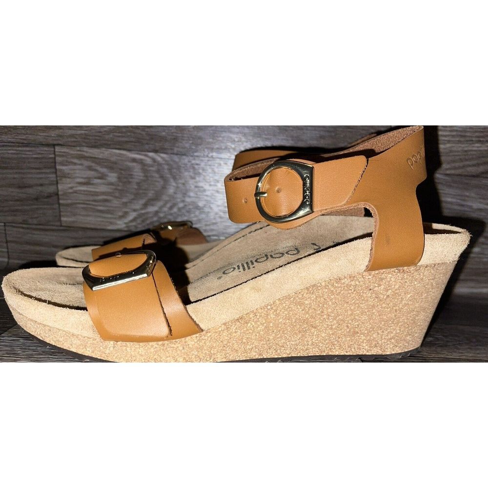 Papillio by Birkenstock Soley Leather Platform Wedge Sandals Size 8 EU39 EUC